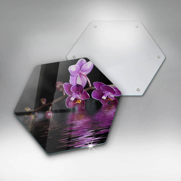 Kuchynská doska veľká zo skla Orchideová zenová voda