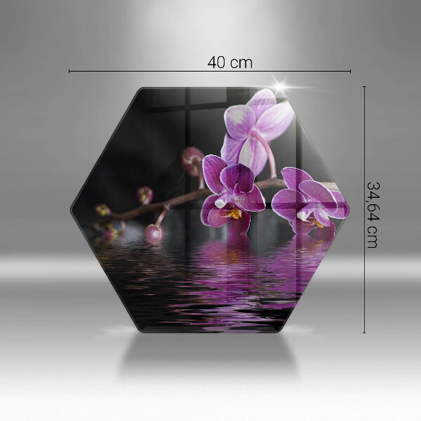 Kuchynská doska veľká zo skla Orchideová zenová voda