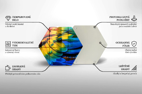 Kuchynská doska zo skla Farebné papagájové perie