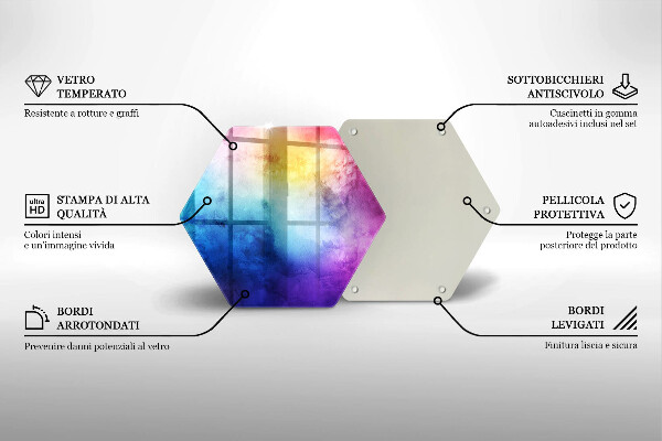 Kuchynská doska veľká zo skla Dúhový akvarel strieka