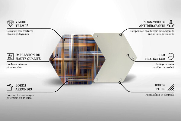 Kuchynská doska veľká zo skla Abstraktné farebné čiary