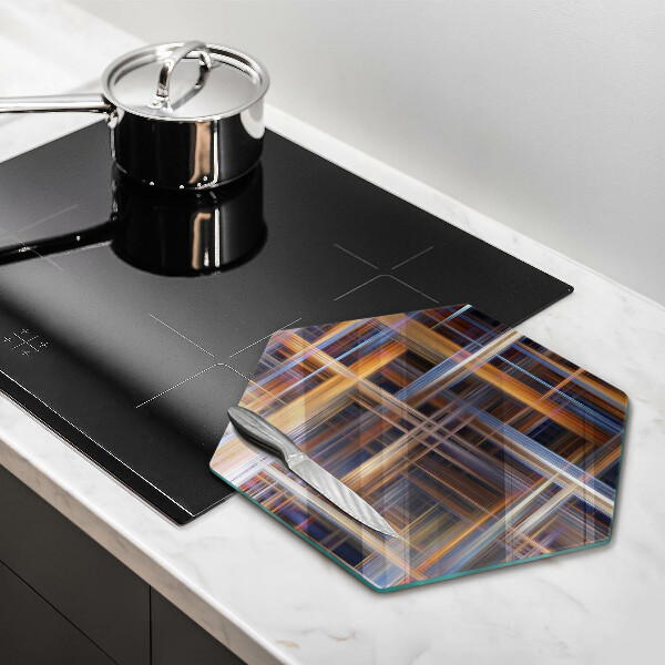 Kuchynská doska veľká zo skla Abstraktné farebné čiary