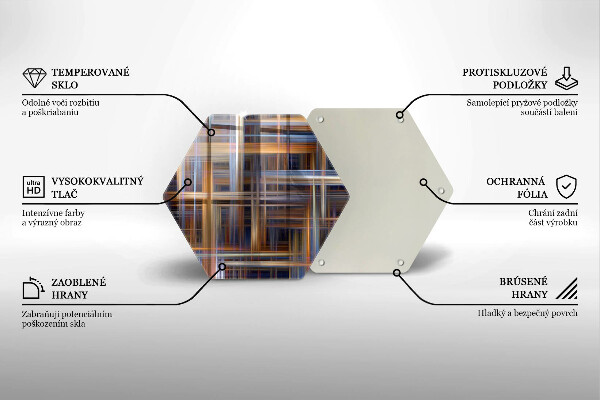 Kuchynská doska veľká zo skla Abstraktné farebné čiary