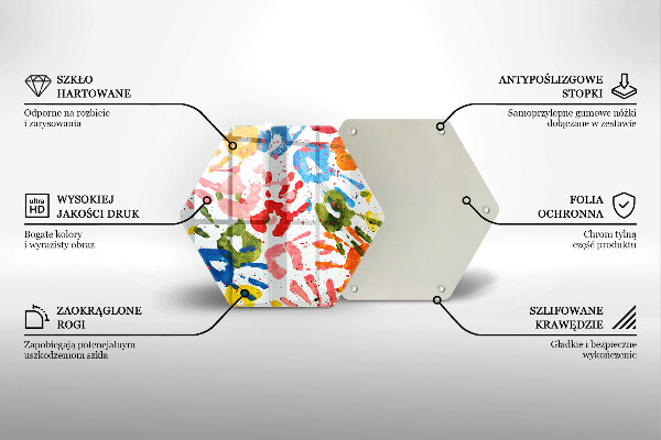Kuchynská doska veľká zo skla Stopy detských rúk