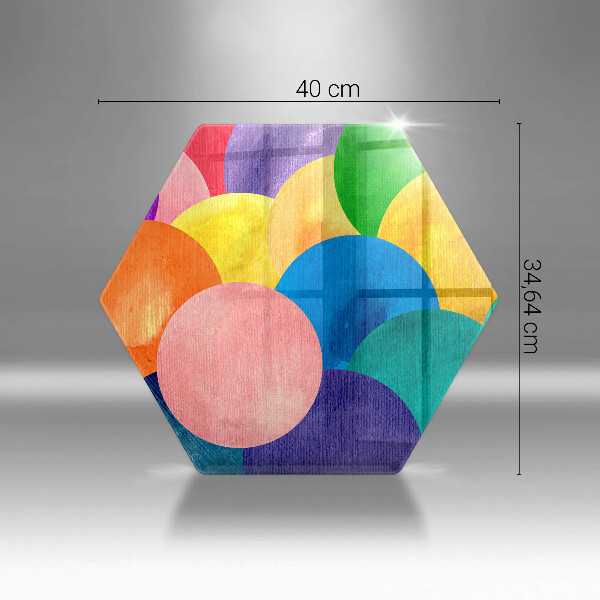 Kuchynská doska veľká zo skla Farebné kruhy