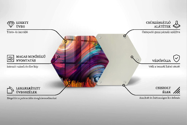 Kuchynská doska veľká zo skla Farebné odlesky