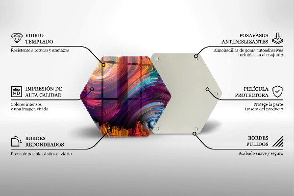 Kuchynská doska veľká zo skla Farebné odlesky