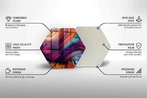 Kuchynská doska veľká zo skla Farebné odlesky
