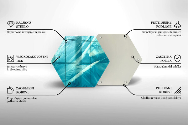 Kuchynská doska veľká zo skla Jemné perie