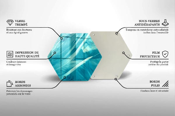 Kuchynská doska veľká zo skla Jemné perie