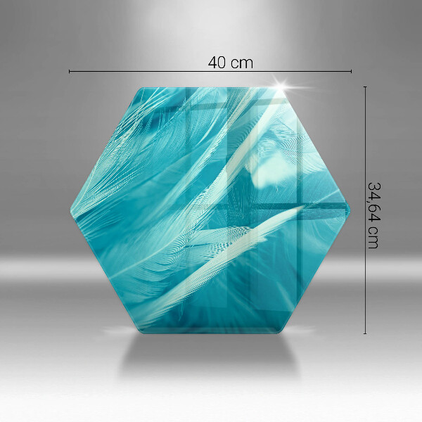 Kuchynská doska veľká zo skla Jemné perie