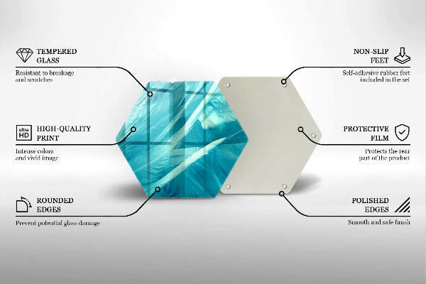 Kuchynská doska veľká zo skla Jemné perie