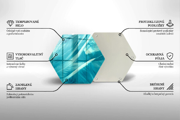 Kuchynská doska veľká zo skla Jemné perie