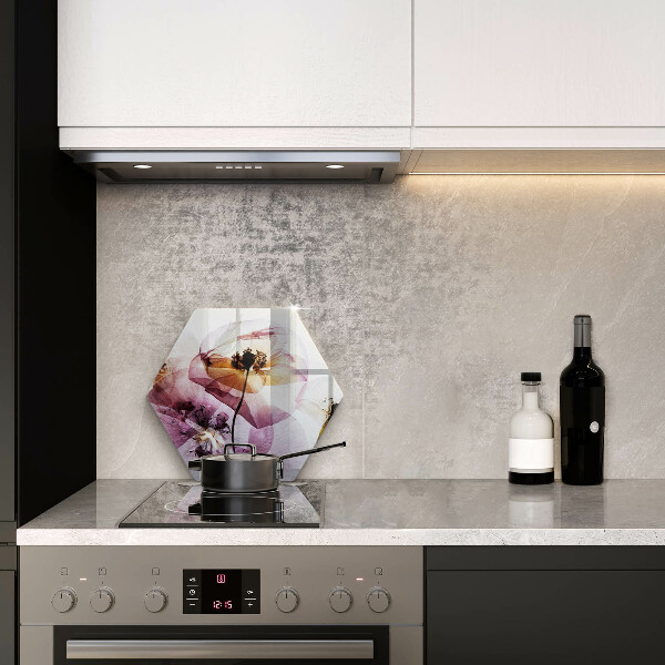 Kuchynská doska veľká zo skla Jemné kvety