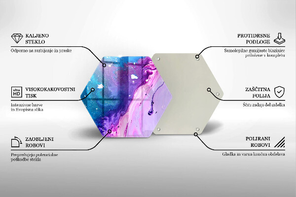 Kuchynská doska veľká zo skla Abstrakce atramenty