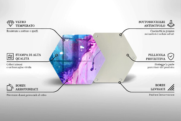 Kuchynská doska veľká zo skla Abstrakce atramenty