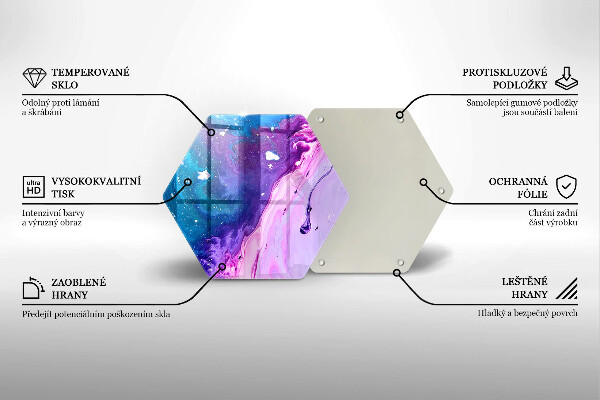 Kuchynská doska veľká zo skla Abstrakce atramenty
