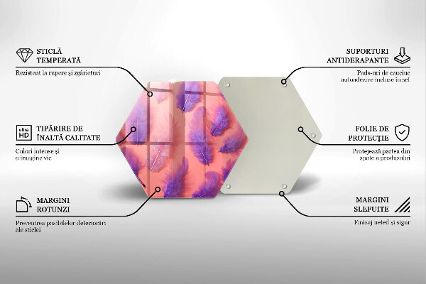 Kuchynská doska veľká zo skla Nadýchané perie