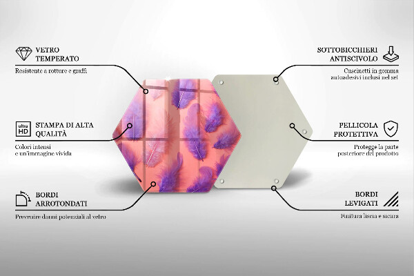 Kuchynská doska veľká zo skla Nadýchané perie
