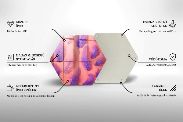 Kuchynská doska veľká zo skla Nadýchané perie