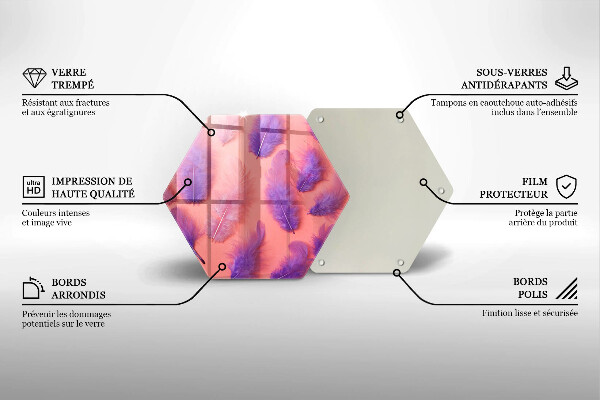 Kuchynská doska veľká zo skla Nadýchané perie