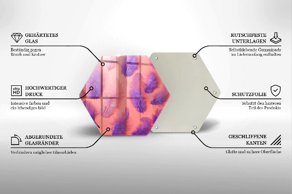 Kuchynská doska veľká zo skla Nadýchané perie
