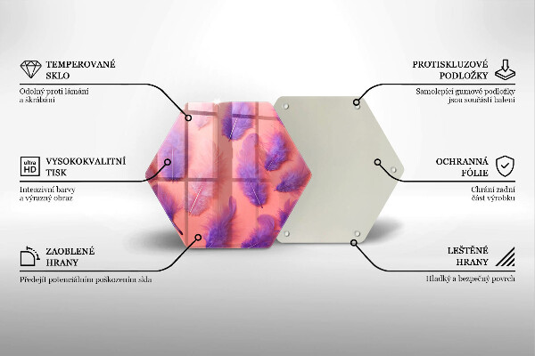 Kuchynská doska veľká zo skla Nadýchané perie