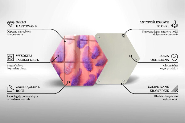 Kuchynská doska veľká zo skla Nadýchané perie