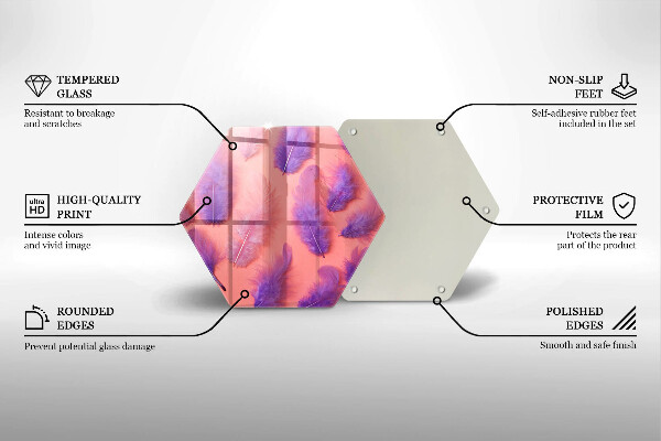 Kuchynská doska veľká zo skla Nadýchané perie