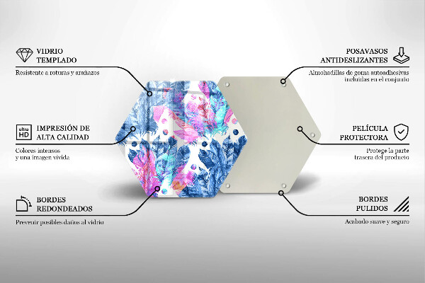 Kuchynská doska zo skla Perie boho ilustrácie