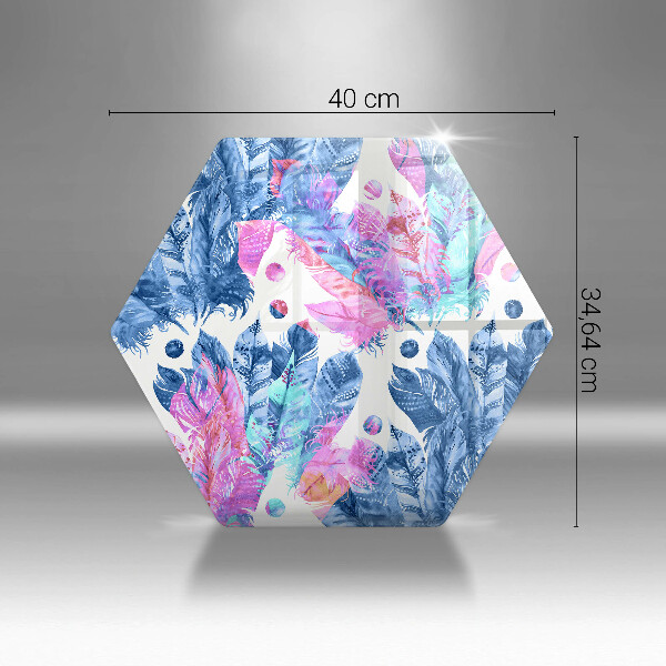 Kuchynská doska zo skla Perie boho ilustrácie