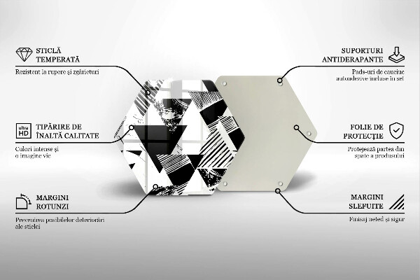Kuchynská doska zo skla Geometrické trojuholníky