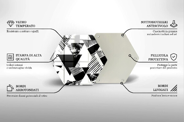 Kuchynská doska zo skla Geometrické trojuholníky