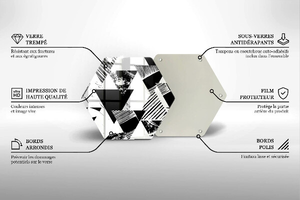 Kuchynská doska zo skla Geometrické trojuholníky