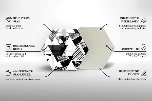 Kuchynská doska zo skla Geometrické trojuholníky