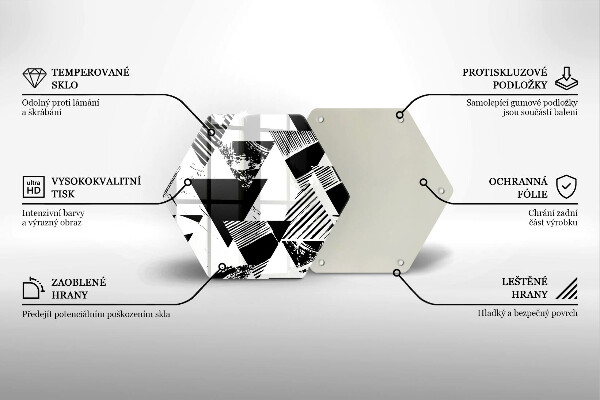 Kuchynská doska zo skla Geometrické trojuholníky