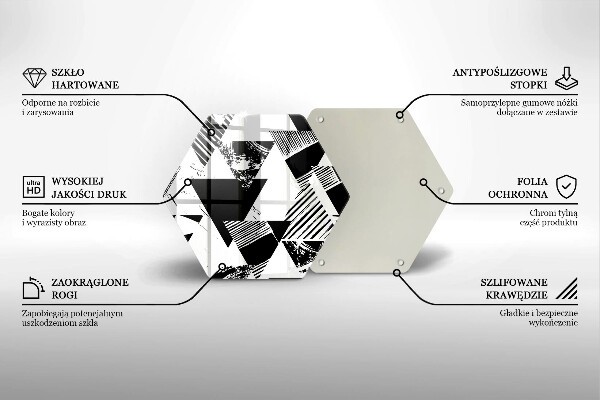 Kuchynská doska zo skla Geometrické trojuholníky