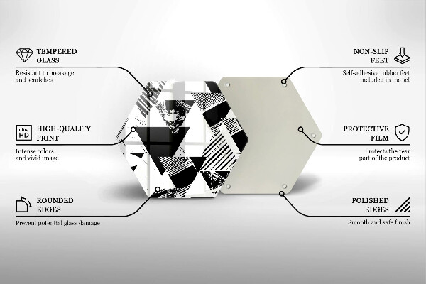 Kuchynská doska zo skla Geometrické trojuholníky