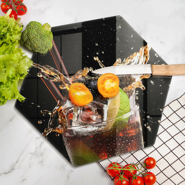 Kuchynská doska veľká zo skla Pite s ľadom