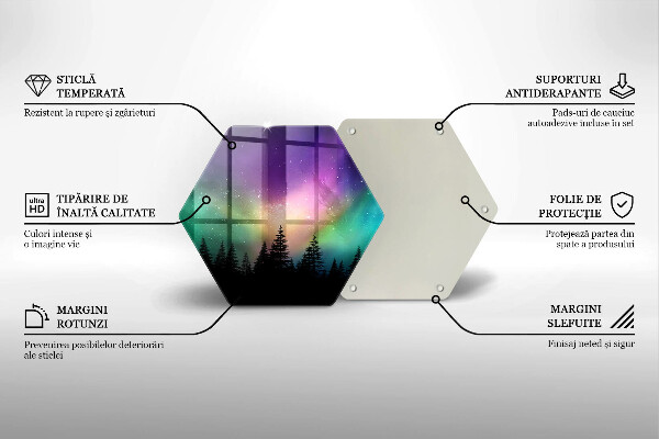 Kuchynská doska zo skla Polárna žiara a les