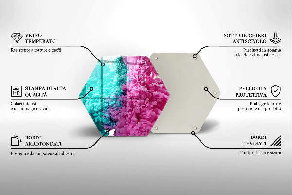 Kuchynská doska zo skla Tyrkysovo-ružový dym