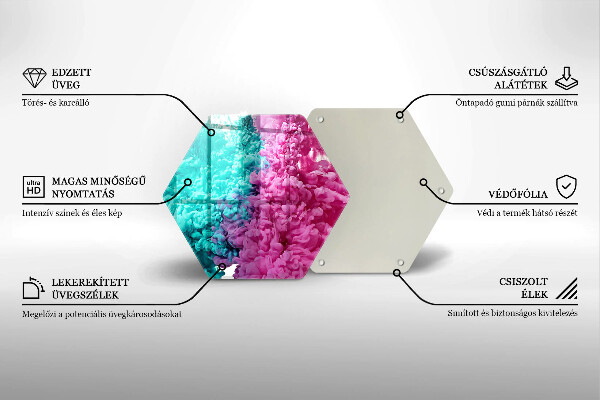 Kuchynská doska zo skla Tyrkysovo-ružový dym