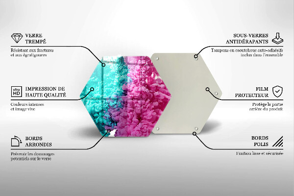 Kuchynská doska zo skla Tyrkysovo-ružový dym