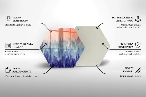 Kuchynská doska zo skla Les pri západe slnka