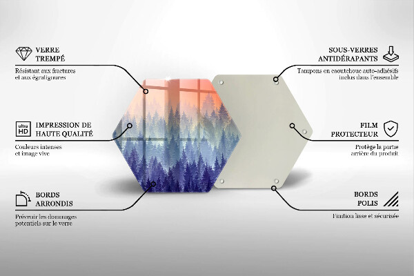 Kuchynská doska zo skla Les pri západe slnka