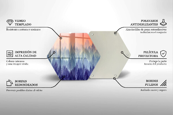 Kuchynská doska zo skla Les pri západe slnka