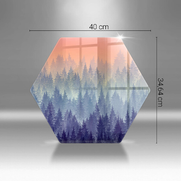 Kuchynská doska zo skla Les pri západe slnka