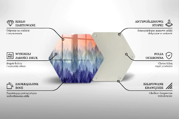 Kuchynská doska zo skla Les pri západe slnka