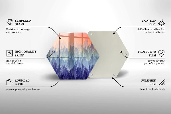 Kuchynská doska zo skla Les pri západe slnka