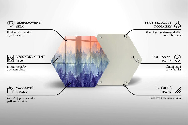 Kuchynská doska zo skla Les pri západe slnka